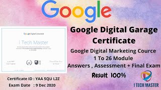 Google Digital Garage 1-26 Module With Final Exam Latest Answer || Google Digital Marketing Answers