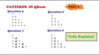Patterns in QBasic (Part 3)| Pattern Programs in QBasic|