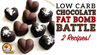 Low Carb CHOCOLATE FAT BOMB BATTLE - The BEST Keto Chocolate Candy Recipe!