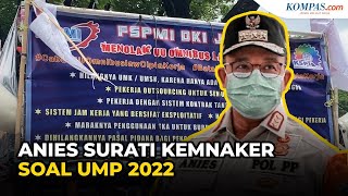 Anies Surati Kemnaker, Minta Kaji Ulang Kenaikan UMP 2022