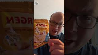 American Tries Filipino Snacks: Energen nutritious oat cereal mix with milk.