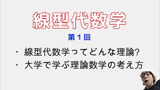 【第1回】大学の数学の考え方の基本（線形代数を例として）【線型代数学】