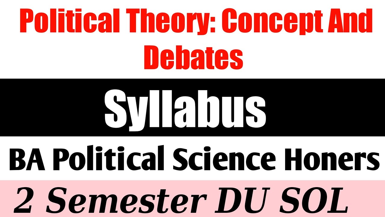 BA POLITICAL SCIENCE HONOURS SYLLABUS | BA Political Science Syllabus ...