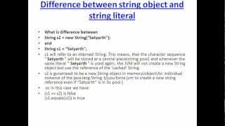 Difference between string object and string literal