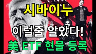 [ 시바이누 코인 전망 ] 이럴줄 알았다!! 美 ETF 현물 등록