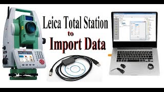 Leica Totalstation Export \u0026 Import Data/How to Import Data from Leica Totalstation