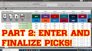 NFL Football Office Pick'em Pool / Sheet in Excel | Pt. 2: Entering Picks