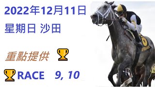 🐴2022年 12 月 11日💰 星期日  😁 沙田 香港賽馬貼士💪 HONG KONG HORSE RACING TIPS🏆 RACE  9  10   😁