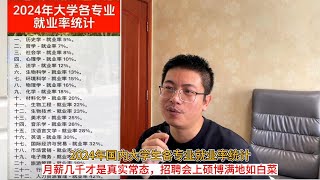 2024年国内大学生各专业就业率统计；月薪几千才是真实常态，招聘会上硕博满地如白菜