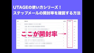 UTAGEに設定したステップメールの開封率を確認する方法