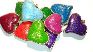 Polymer clay heart pendant! How to make a sparkling heart