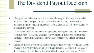 Applied Corporate Finance. Dividend Policy \u0026 Payout Decision