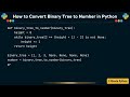 How to Convert Binary Tree to Number in Python