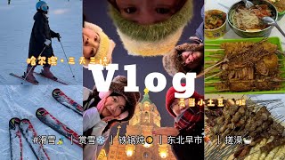 Harbin Vlog · Sofia Cathedral⛪️ | Stewed in a iron pot🍲 | Skiing ⛷ | Hongzhuan Street Morning Market