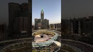 آذان جميل للصلاة ومنظر من برج مكة #quran #youtubeshorts #islam #