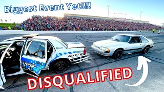 I Blew Both Tires but was DISQUALIFIED!? Cleetus & Cars Indy Burnout Rivals Foxbody Put on a Show!