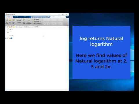 How do you write ln2 in MATLAB?