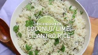 Rice Cooker Coconut Rice with Lime and Cilantro