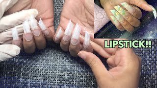 HOW TO SHAPE LIPSTICK SHAPED NAILS!