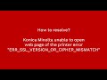 Konica Minolta ERR SSL VERSION OR CIPHER MISMATCH