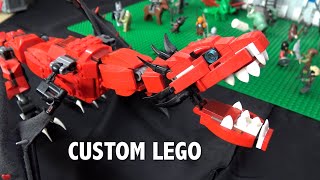 Custom LEGO Dragons and Jurassic World Dinosaurs