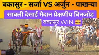 बकासुर - घोट सर्जा VS अर्जुन - पाखर्या बिनजोड शर्यत सावली मैदान देसाई  Bakasur VS Arjun