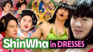 (ENG SUB) ＂It was for fun, but why do they look so PRETTY?!🤩＂ Shinhwa's Cross-Dressing Moments🥴