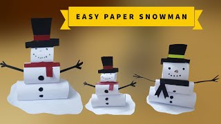 How to Make a Paper Snowman | Easy Christmas Crafts for Kids | DIY | Paper Snowman