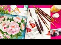 Floral acrylic painting on canvas | PEONIES BLOSSOM | easy floral painting for beginners