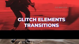 Premiere Pro Template: Glitch Elements Transitions + Free Font