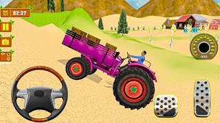 8x8 Tractor Trolley Simulator: Transport Wood Boxes in the Fields  - Android Gameplay