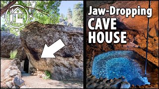 Sleep in a CAVE HOUSE w/ Luxury Interior \u0026 Stone Hot Tub