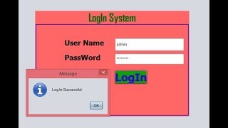 LogIn Form System With validation In Java using Netbeans