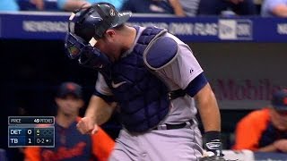 DET@TB: Avila gets hit in hand, remains in the game