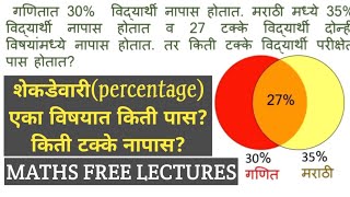 Percentage (शेकडेवरी). TRICK on calculation of result. Complete math in marathi