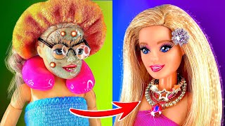 16 DIYs for BARBIE transformation to BEAUTIFUL in a funny video with dolls