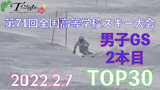 【アルペンスキー】第71回全国高等学校スキー大会　男子GS　2022/02/07