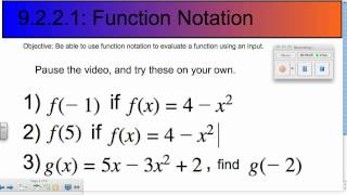 9 2 1 1 Function Notation