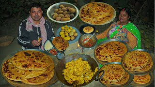 आलू का पराठा - आलू पराठा बनाने का नया और आसान तरीका - Eating aloo paratha -Aloo Paratha Recipe