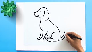 How to Draw a Dog Step by Step 🐕