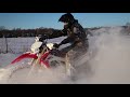 insane snow bike riding on a crf250l dual sport