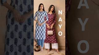 Nayo 2 set Kurtis and bottom 100% cotton latest trends jaipuri print #exportsurplusmumbai #dress