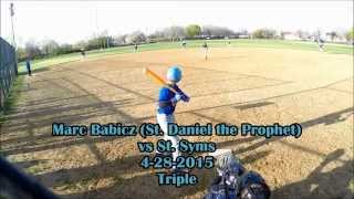 Marc Babicz (St. Daniel the Prophet) vs St. Syms 4-28-2015 (BayOfBombs) (Triple)