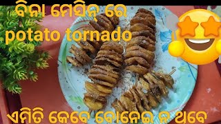 ବିନା ମେସିନ୍ ରେ ଘରେ ବନାନ୍ତୁ Potato Tornado || Spiral potato || spiral potato recipe || twister potato