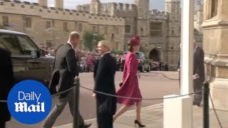 William, Kate, Harry and Meghan arrive at royal wedding