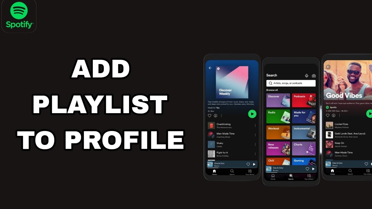 How To Add Playlist To Profile On Spotify App Youtube