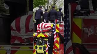 Fallen Firefighter Mitch Lundgaard Funeral Processional.#funeral #firefighter #shorts #farewell
