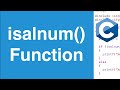 isalnum() Function | C Programming Tutorial