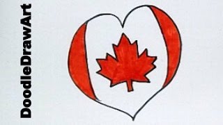Happy Canada Day! - Draw A Canadian Maple Leaf Heart Flag!