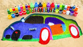 How to make Rainbow Bugatti Car with Orbeez, Coca Cola, Mtn Dew, Fanta vs Mentos & Soft Drink